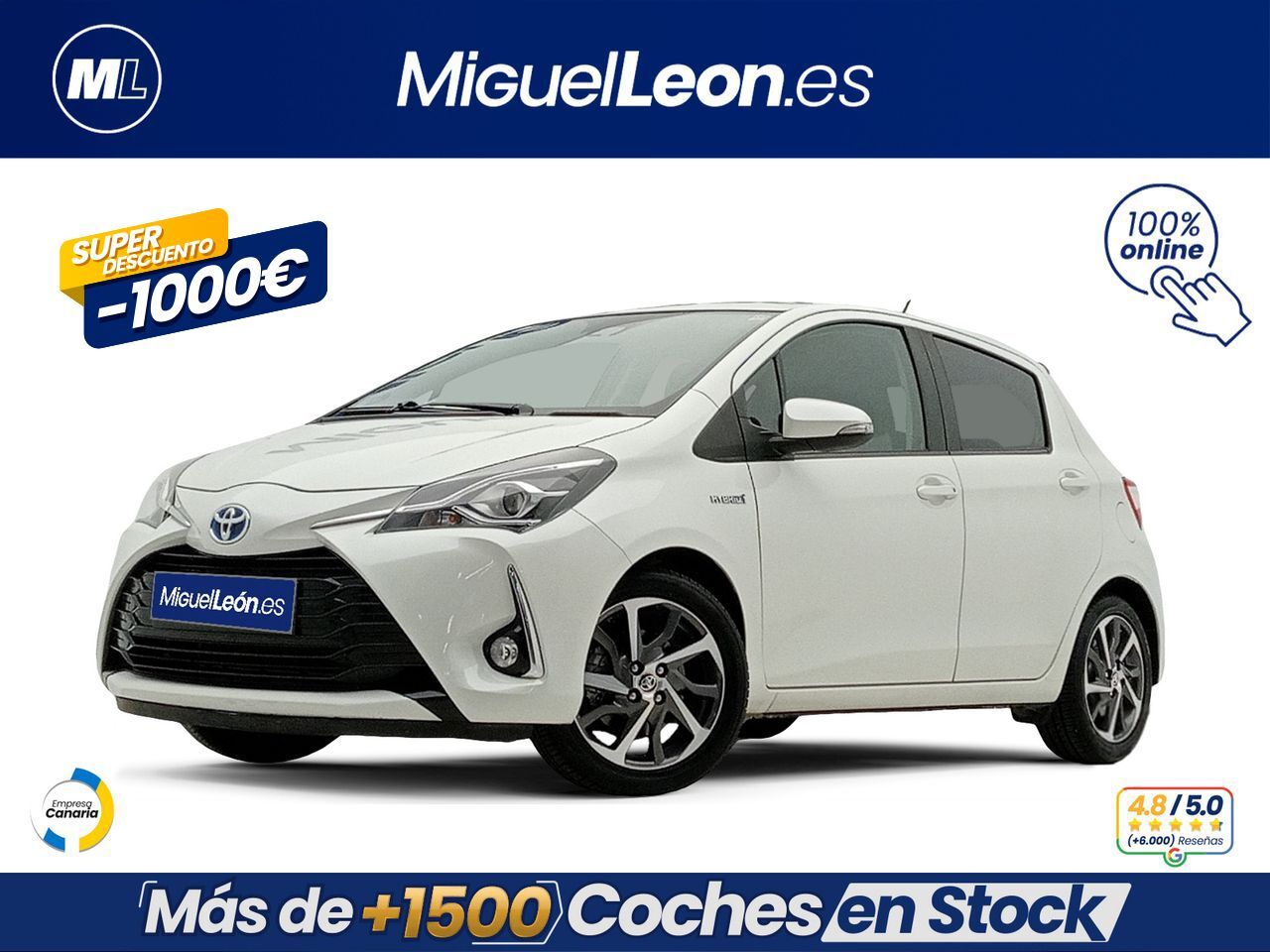 TOYOTA Yaris (1.5 100H Active Tech) en Palmas, Las