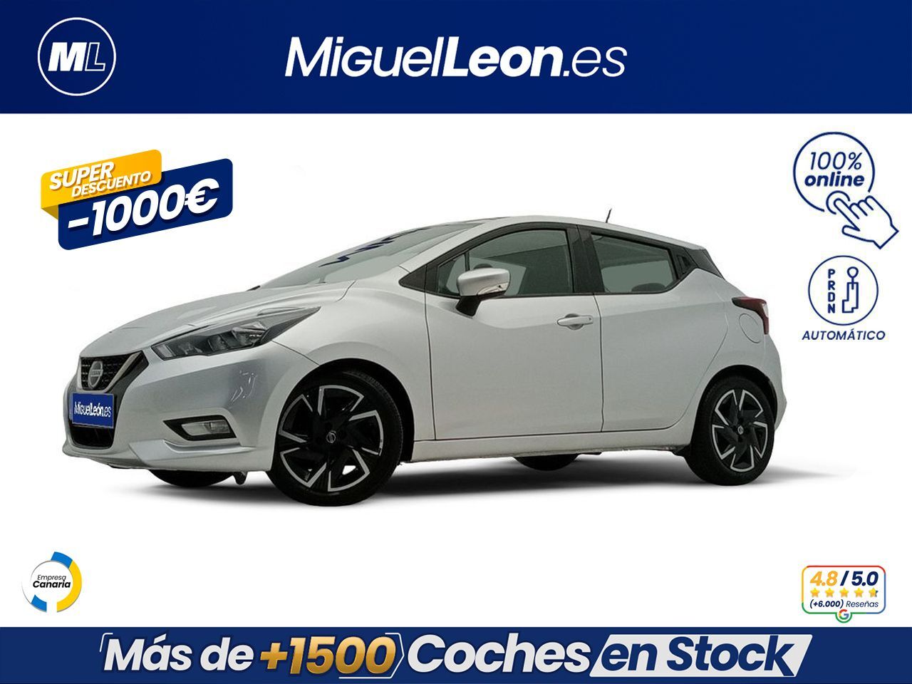NISSAN Micra (IG-T 68 kW (92 CV) E6D-F CVT Acenta) en Palmas, Las