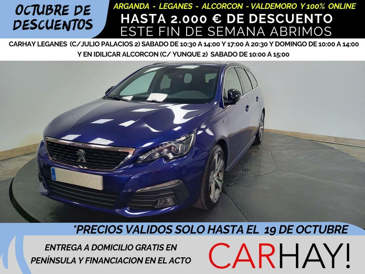 PEUGEOT 308 (SW 1.5 BLUE HDI 130 GT LINE (EU6.2) 5D) en Madrid