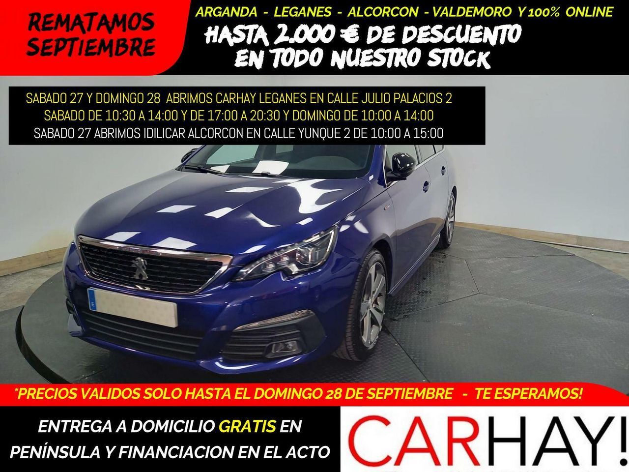 PEUGEOT 308 (SW 1.5 BLUE HDI 130 GT LINE (EU6.2) 5D) en Madrid