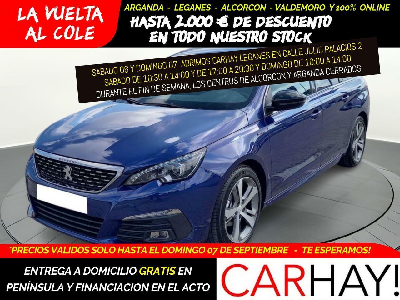 PEUGEOT 308 (SW 1.5 BLUE HDI 130 GT LINE (EU6.2) 5D) en Madrid