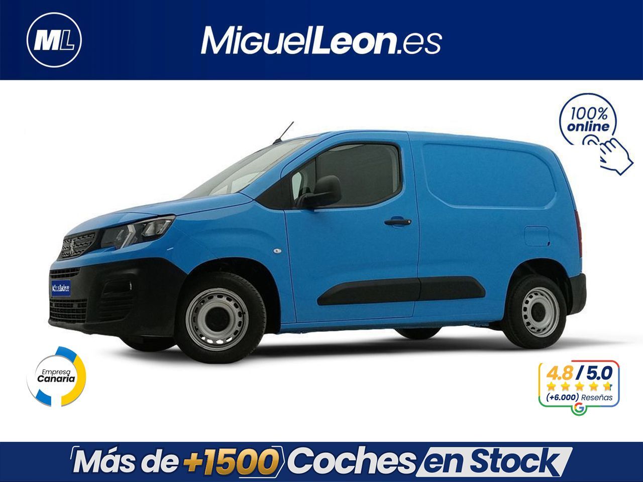 PEUGEOT Partner (PREMIUM STANDARD 600KG BLUEHDI 55KW) en Palmas, Las
