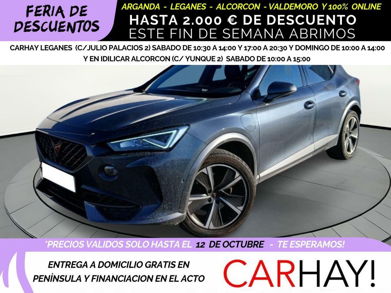CUPRA Formentor (E-HYBRID 1.4 205CV AT6 E6D) en Madrid