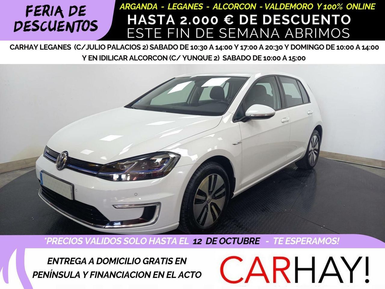 VOLKSWAGEN Golf (E-GOLF 100KW 136CV MT1) en Madrid