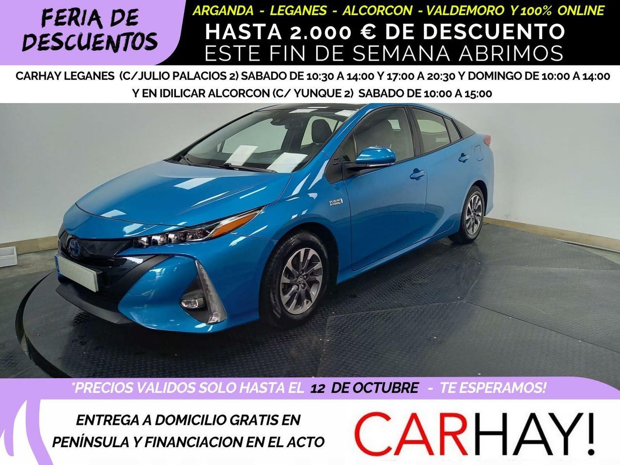 TOYOTA Prius (PHV 1.8I VVT-I PHEVSOLAR 5PL. CVT) en Madrid