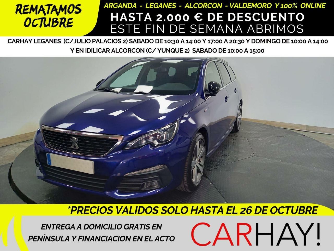 PEUGEOT 308 (SW 1.5 BLUE HDI 130 GT LINE (EU6.2) 5D) en Madrid