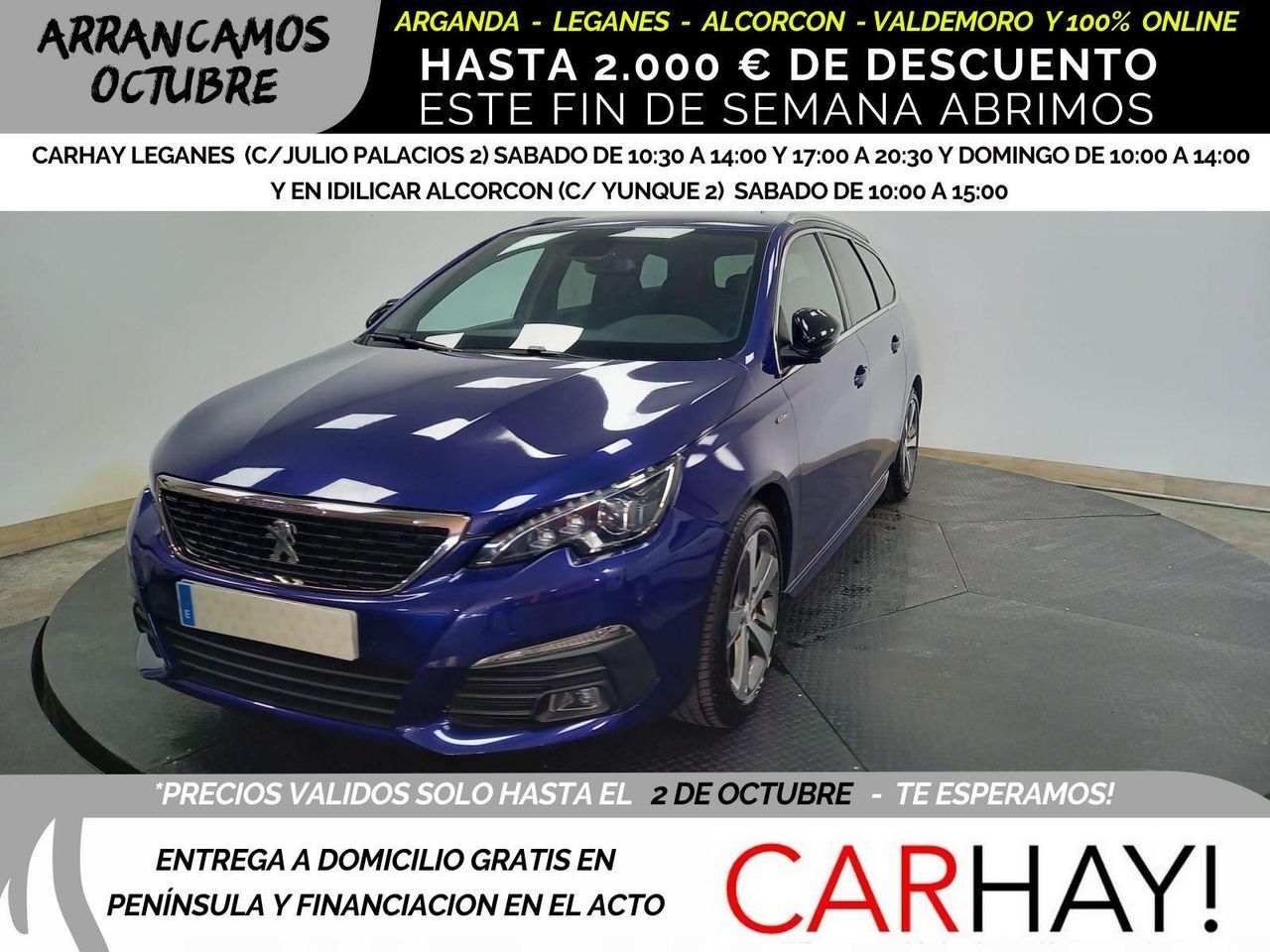 PEUGEOT 308 (SW 1.5 BLUE HDI 130 GT LINE (EU6.2) 5D) en Madrid