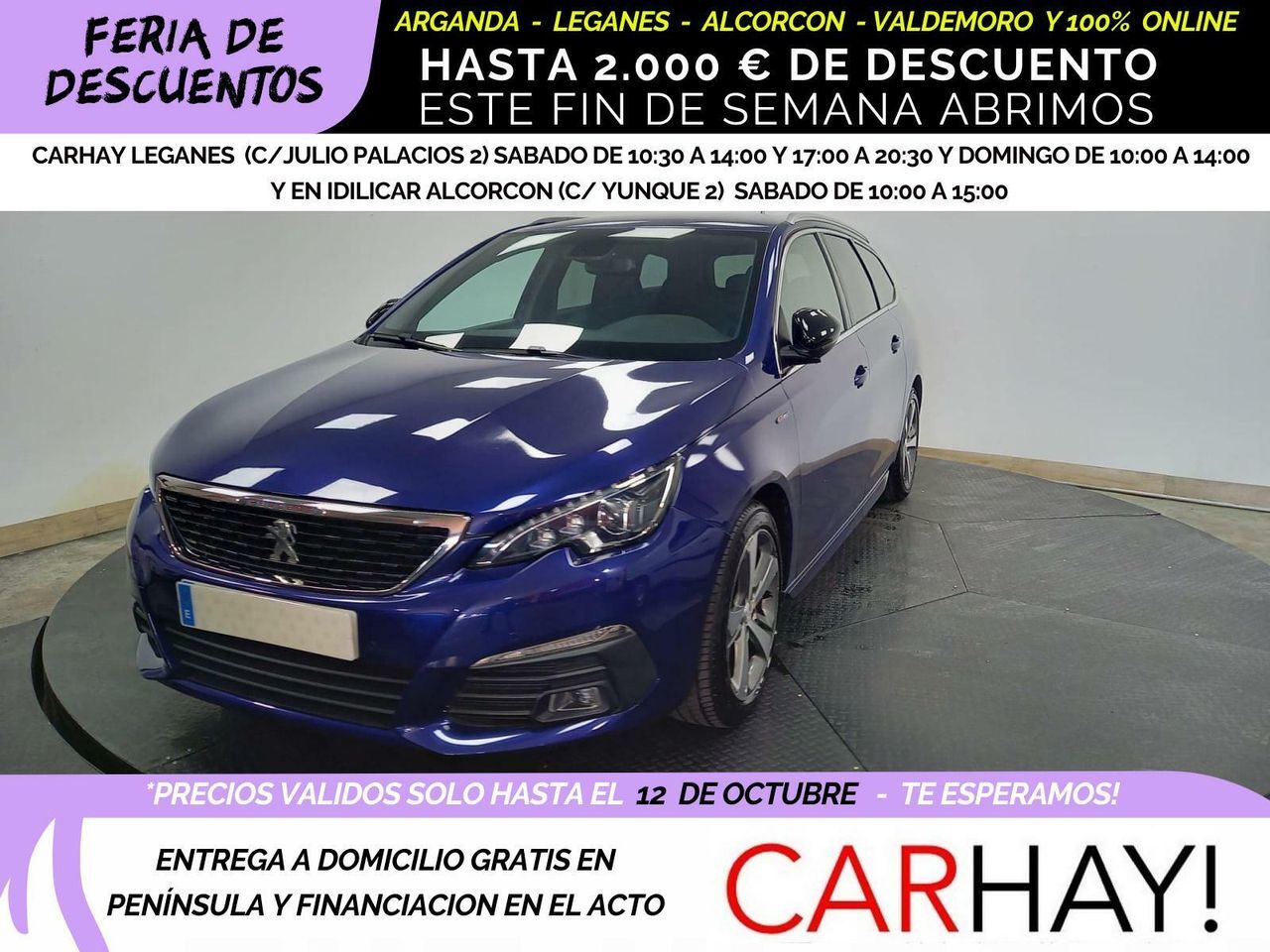 PEUGEOT 308 (SW 1.5 BLUE HDI 130 GT LINE (EU6.2) 5D) en Madrid
