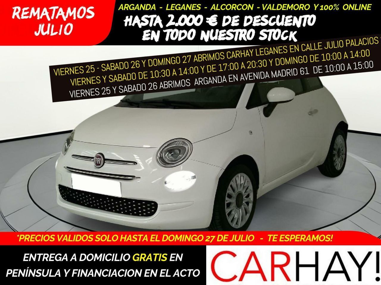 FIAT 500 (LOUNGE 1.0 52KW (70 CV)) en Madrid