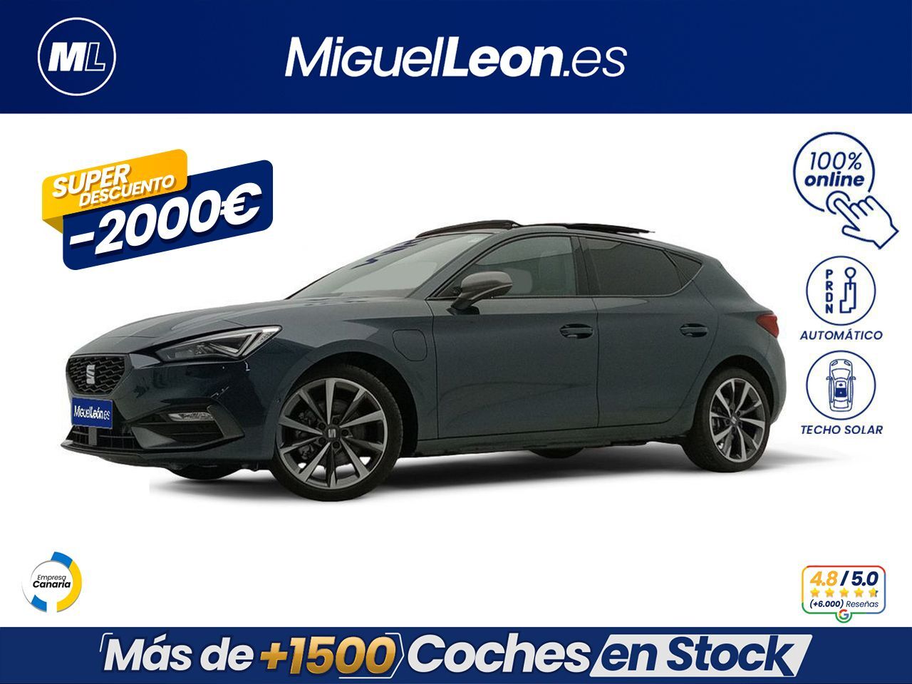 SEAT León (1.4 e-Hybrid DSG-6 S&S FR) en Palmas, Las