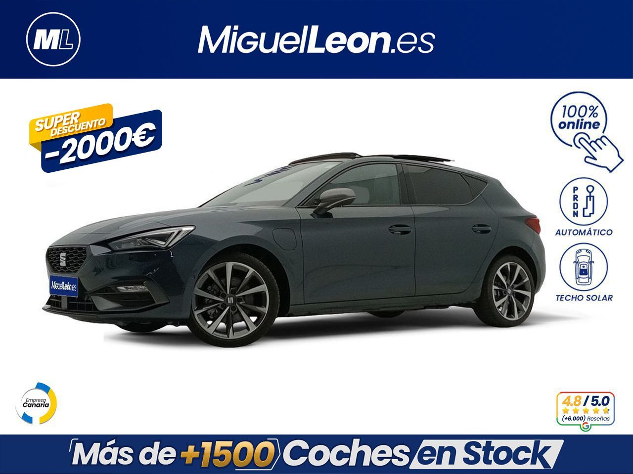 SEAT León (1.4 e-Hybrid DSG-6 S&S FR) en Palmas, Las
