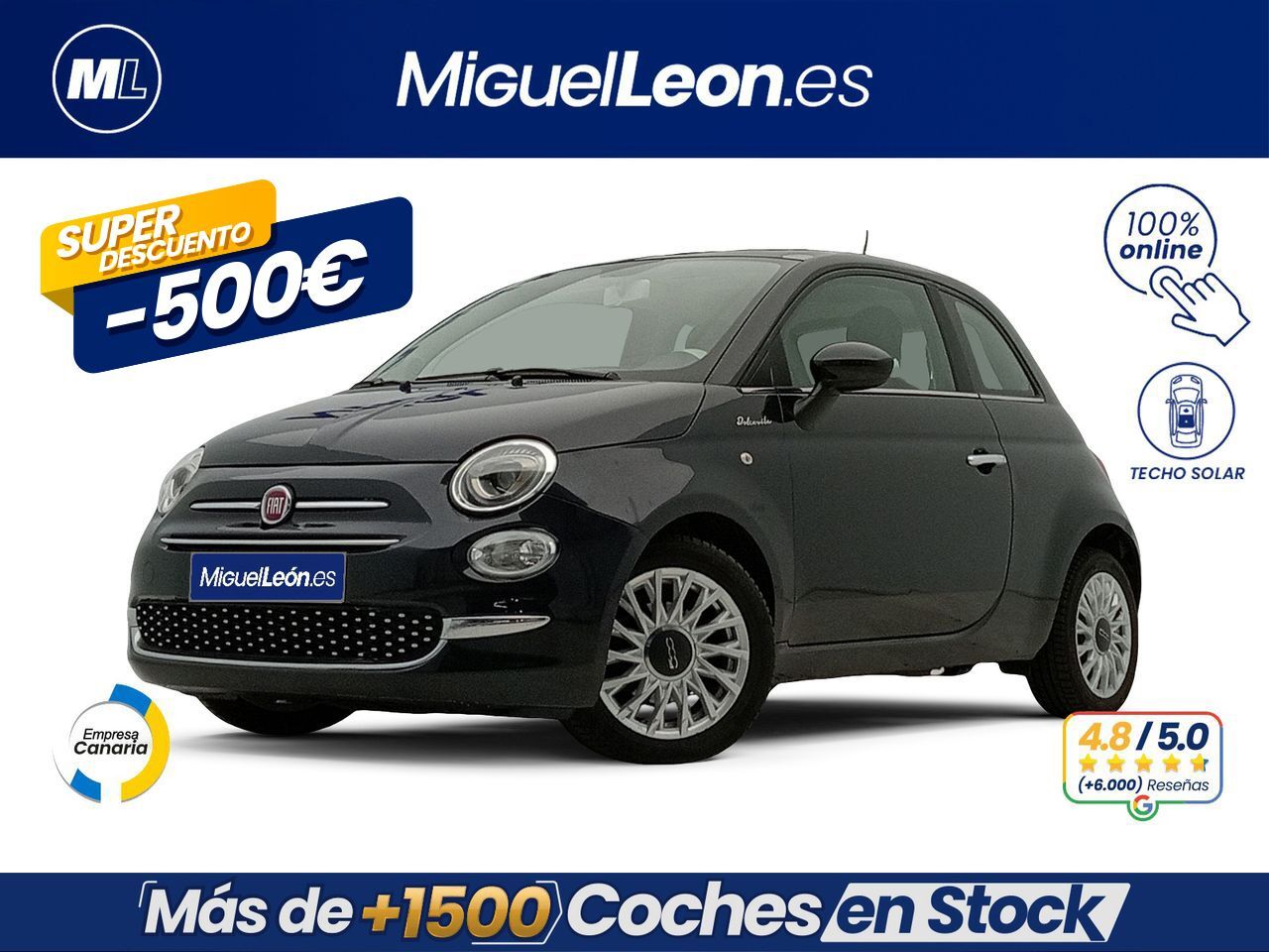 FIAT 500 (Dolcevita 1.0 Hybrid 51KW (70 CV)) en Palmas, Las