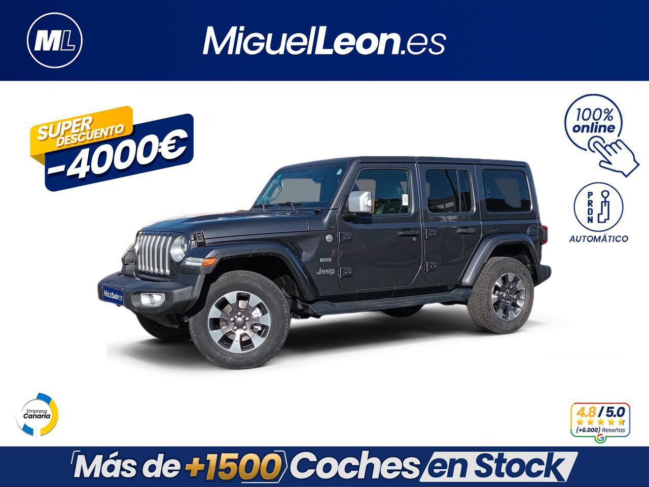 JEEP Wrangler (4p 2.0T GME Rubicon 8ATX E6D) en Palmas, Las