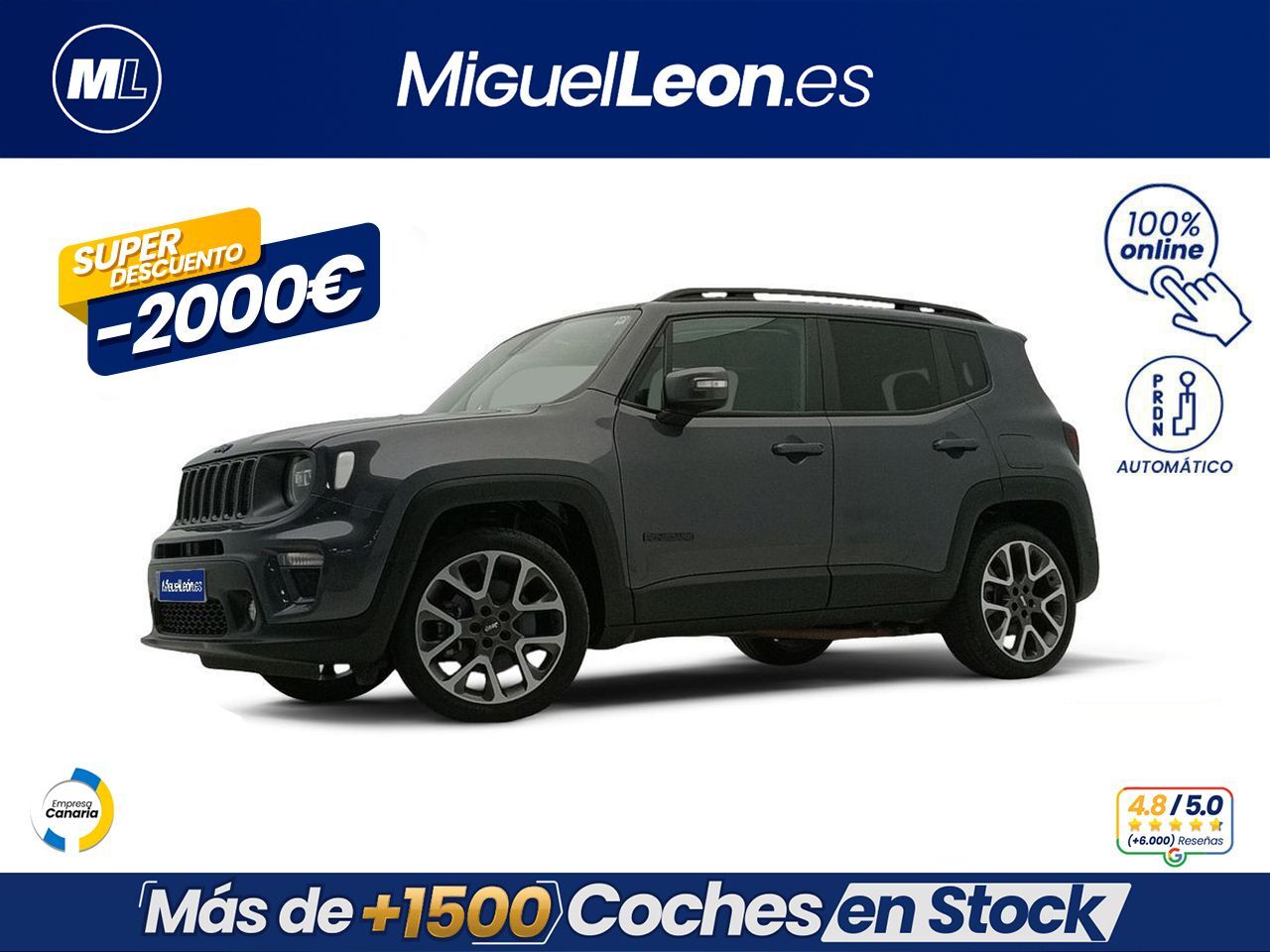 JEEP Renegade (Limited 4xe 1.3 PHEV 140 kW(190CV) AT) en Palmas, Las