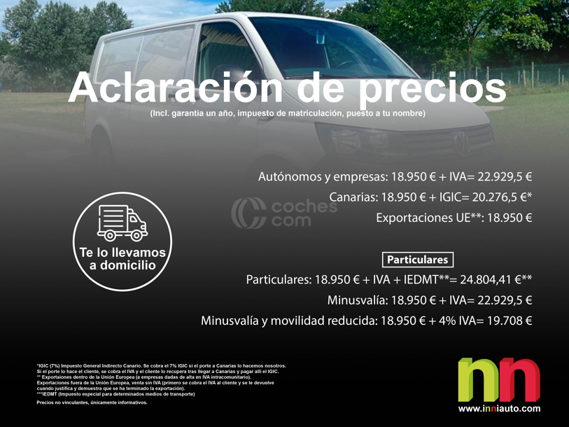 Foto del VOLKSWAGEN Transporter Furgón 2.0TDI SCR BMT Largo 110kW