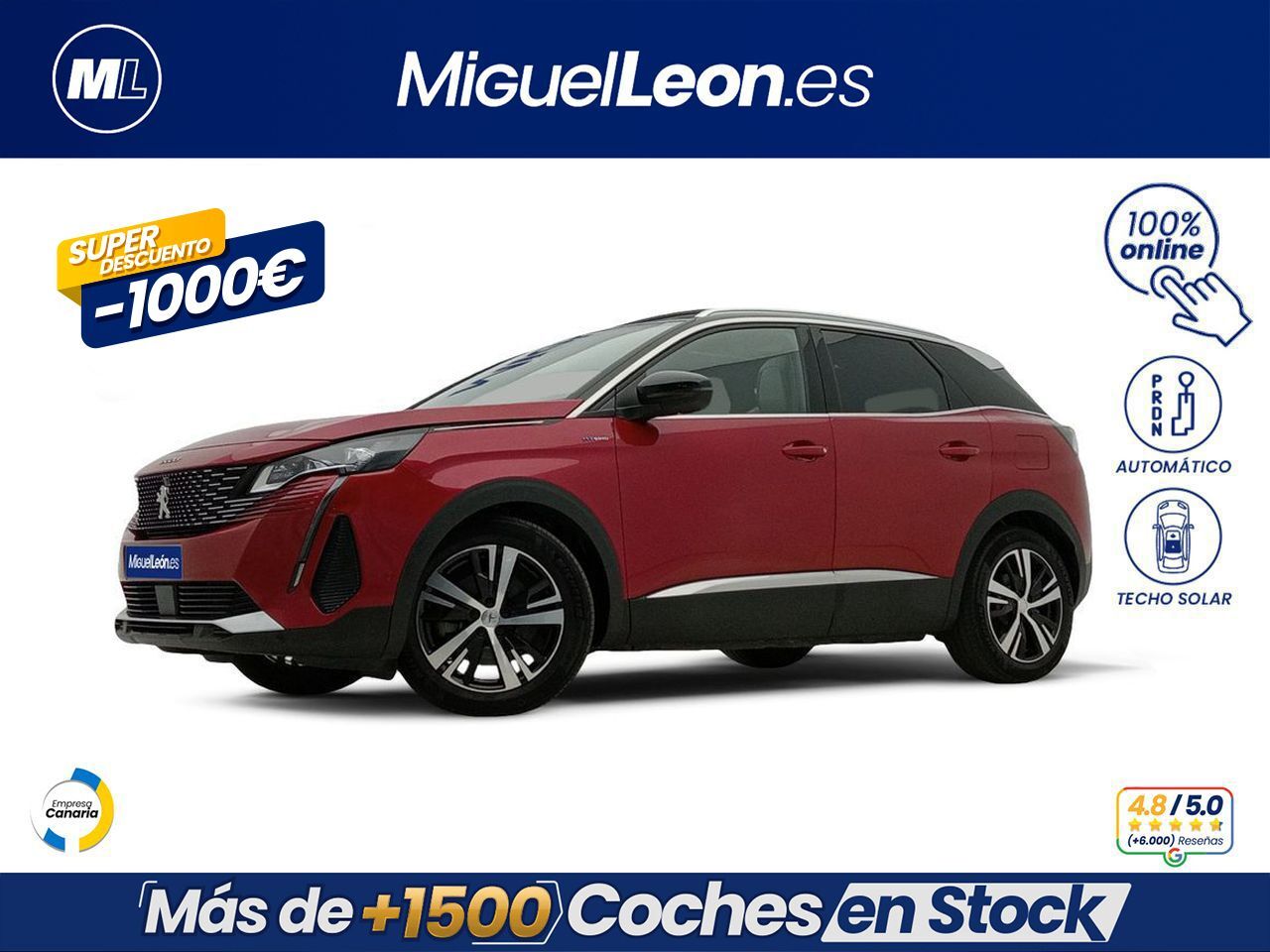 PEUGEOT 3008 (225 e-EAT8 GT) en Palmas, Las