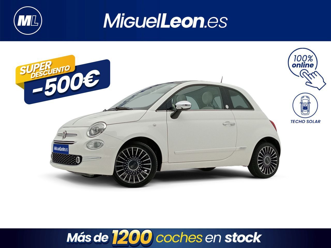 FIAT 500 (Mirror 1.2 8v 51KW (69 CV)) en Palmas, Las