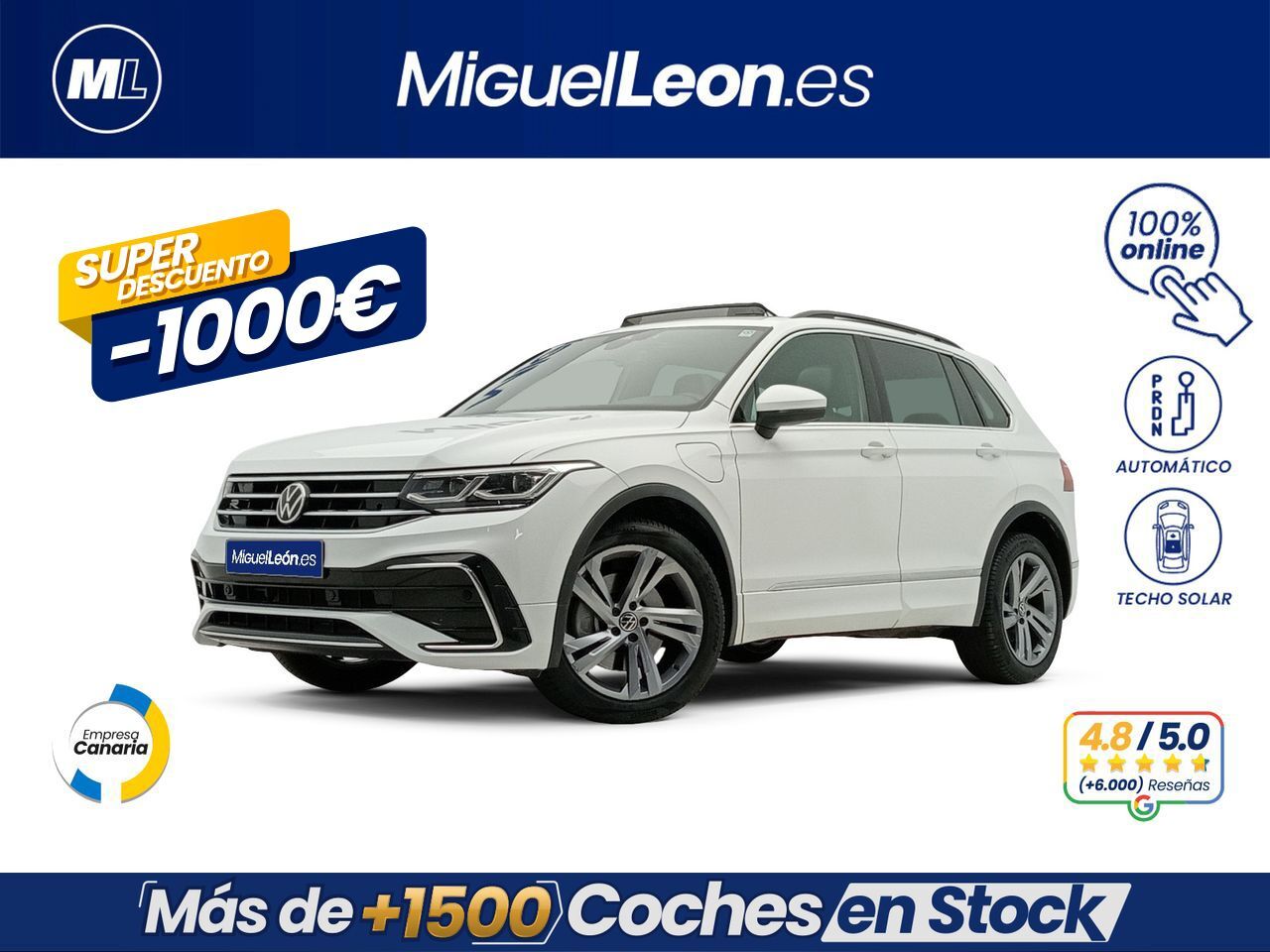 VOLKSWAGEN Tiguan (R-Line 1.4 TSI eHybrid 180kW (245CV) DSG) en Palmas, Las