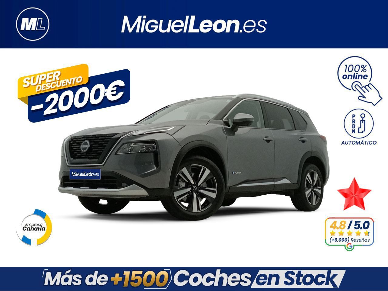 NISSAN X-Trail (5pl 1.5 e-POWER 152kW 4x2 A/T Tekna) en Palmas, Las
