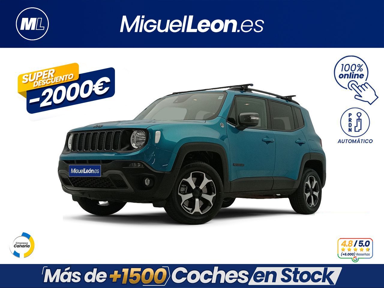 JEEP Renegade (4xe 1.3 PHEV 177 kW(240CV) Trailhawk AT) en Palmas, Las