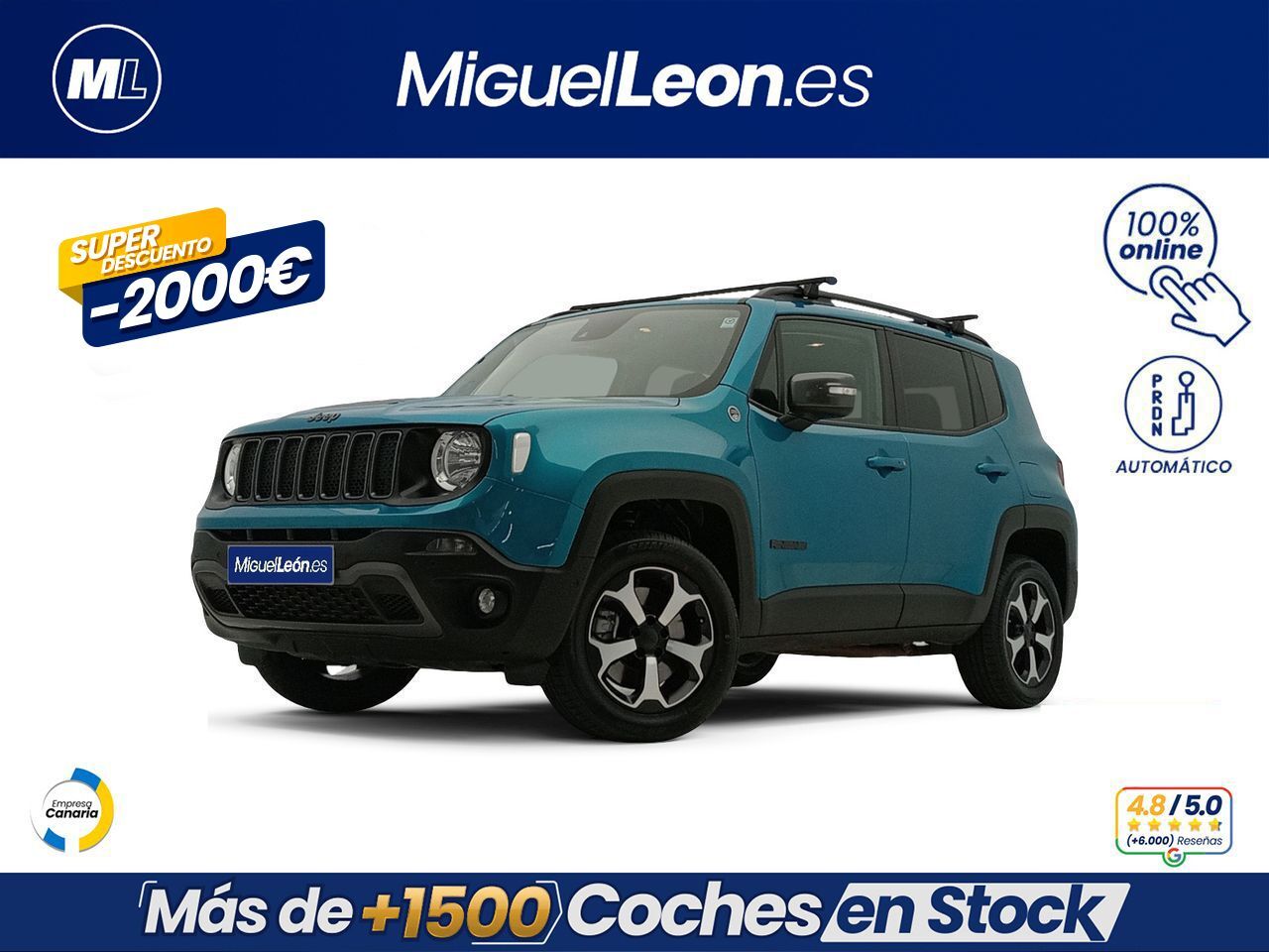 JEEP Renegade (4xe 1.3 PHEV 177 kW(240CV) Trailhawk AT) en Palmas, Las