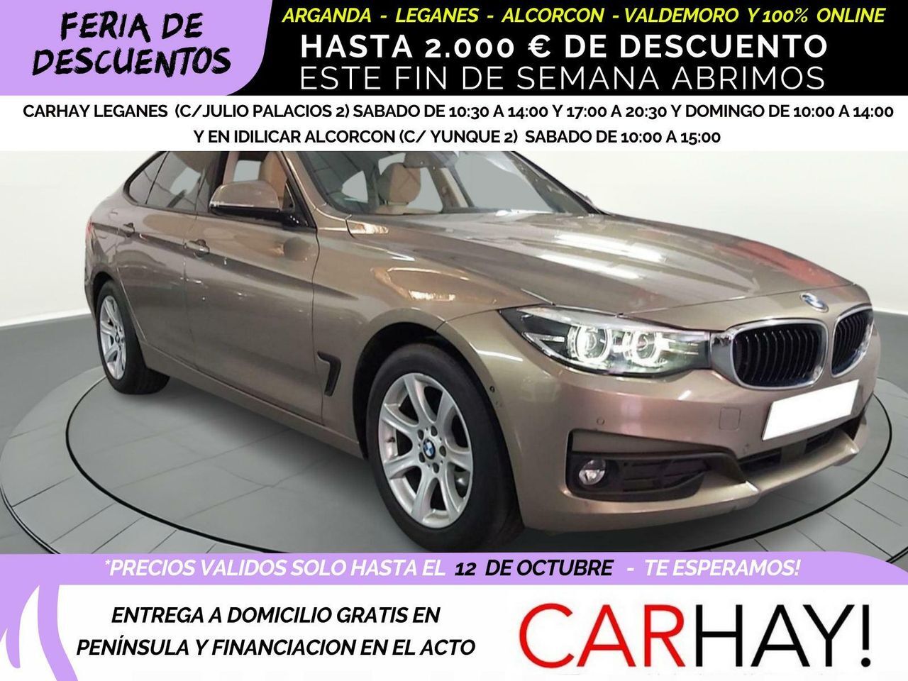 BMW Serie 3 (GT XDRIVE 190CV 2018) en Madrid