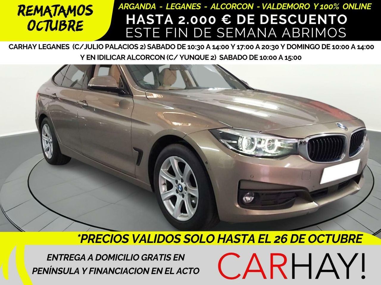 BMW Serie 3 (GT XDRIVE 190CV 2018) en Madrid