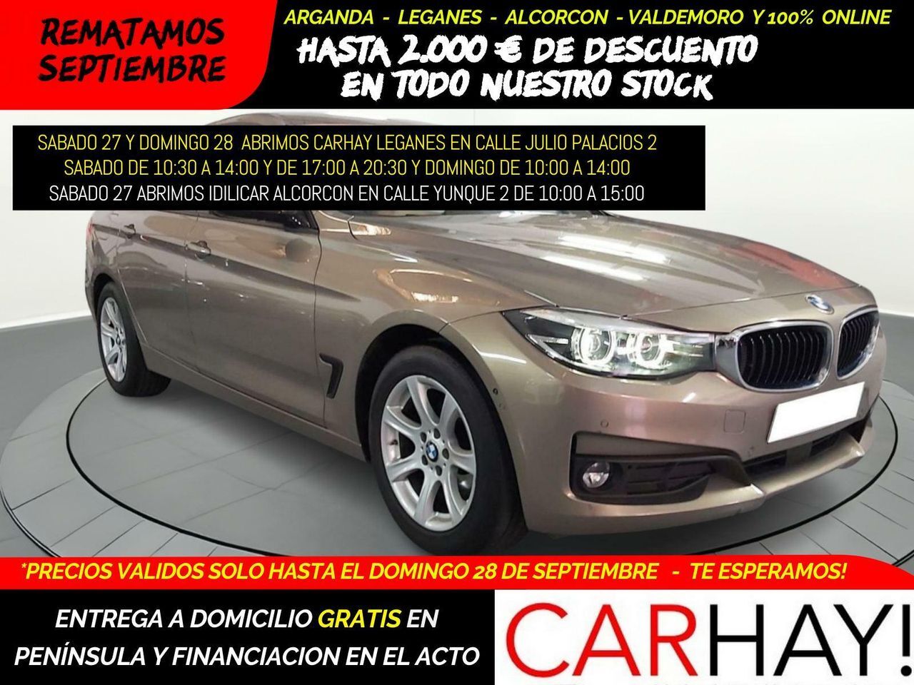 BMW Serie 3 (GT XDRIVE 190CV 2018) en Madrid