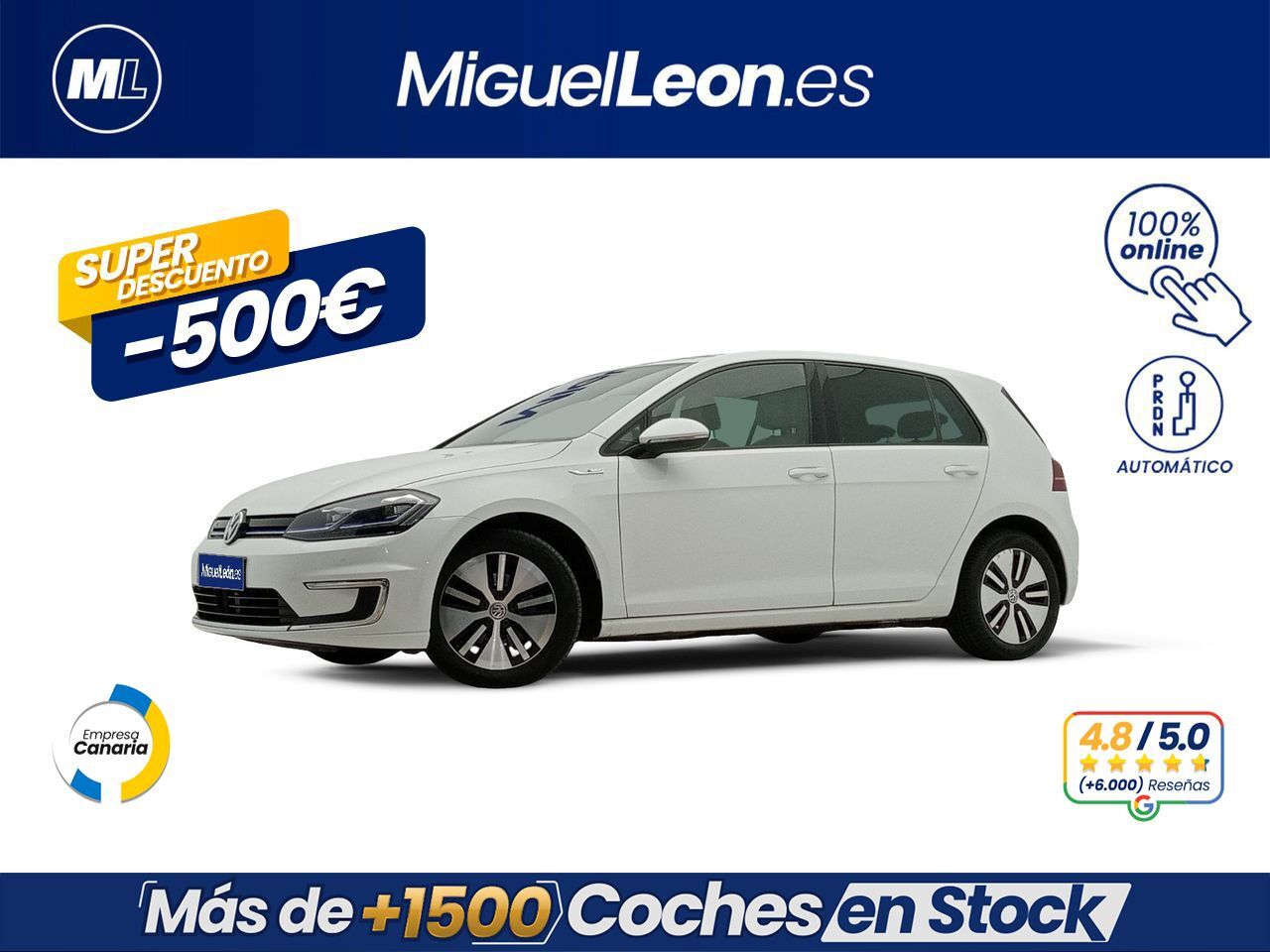 VOLKSWAGEN Golf (e-Golf ePower 100 kW (136CV)) en Palmas, Las