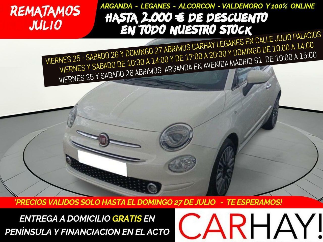 FIAT 500 (1.2 8v 51kW (69CV) Lounge GLP) en Madrid