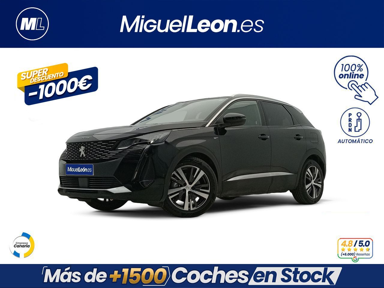 PEUGEOT 3008 (225 e-EAT8 GT) en Palmas, Las