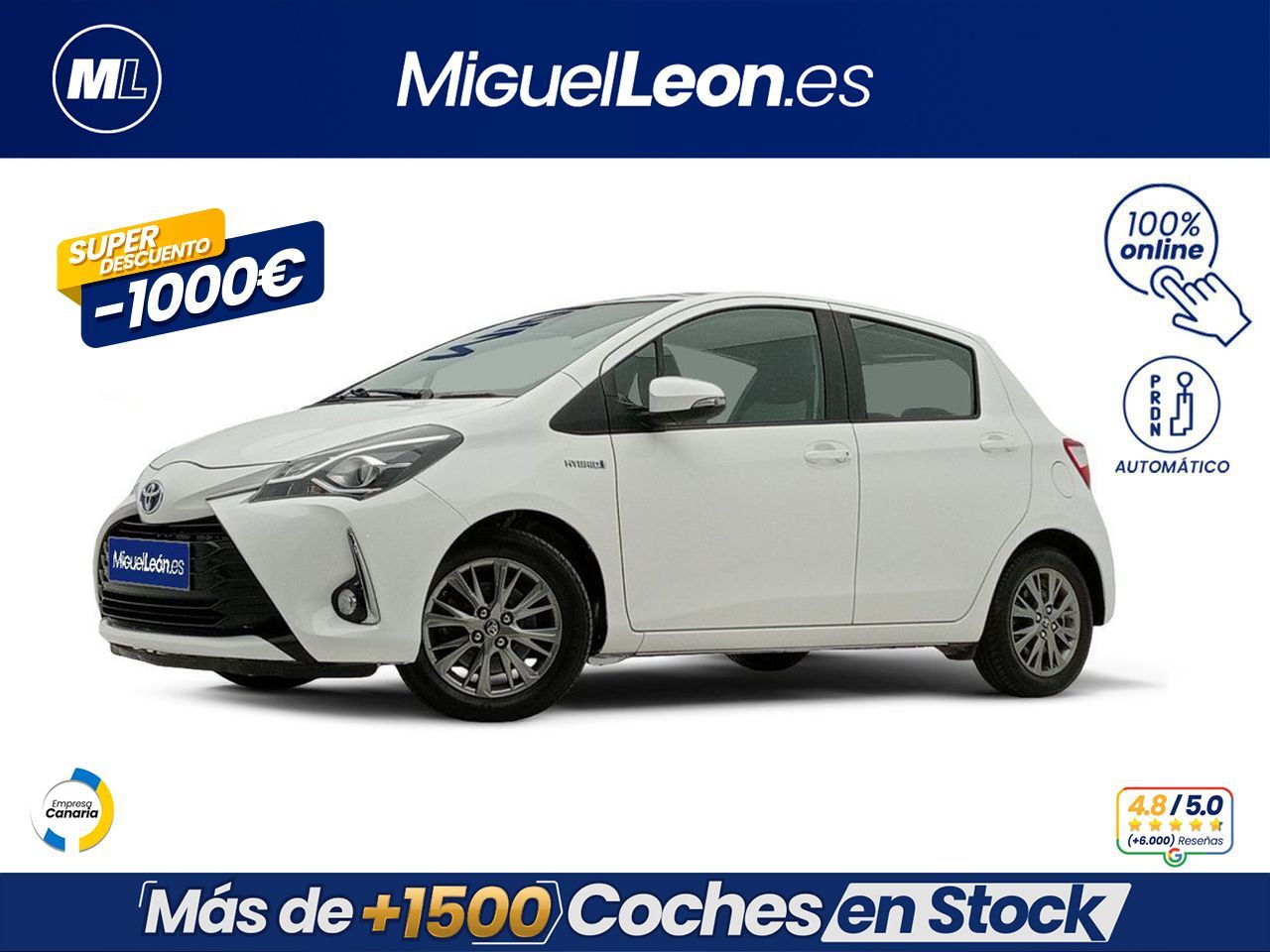 TOYOTA Yaris (1.5 100H Active Tech) en Palmas, Las