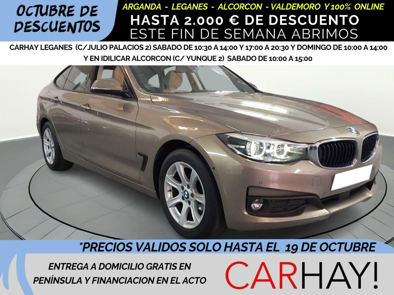 BMW Serie 3 (GT XDRIVE 190CV 2018) en Madrid