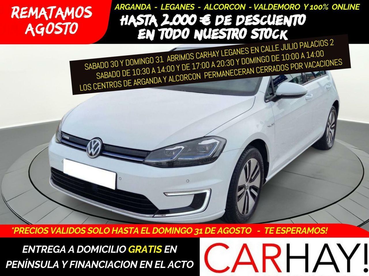 VOLKSWAGEN Golf (E-GOLF 100KW 136CV MT1) en Madrid