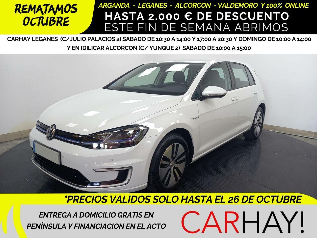 VOLKSWAGEN Golf (E-GOLF 100KW 136CV MT1) en Madrid