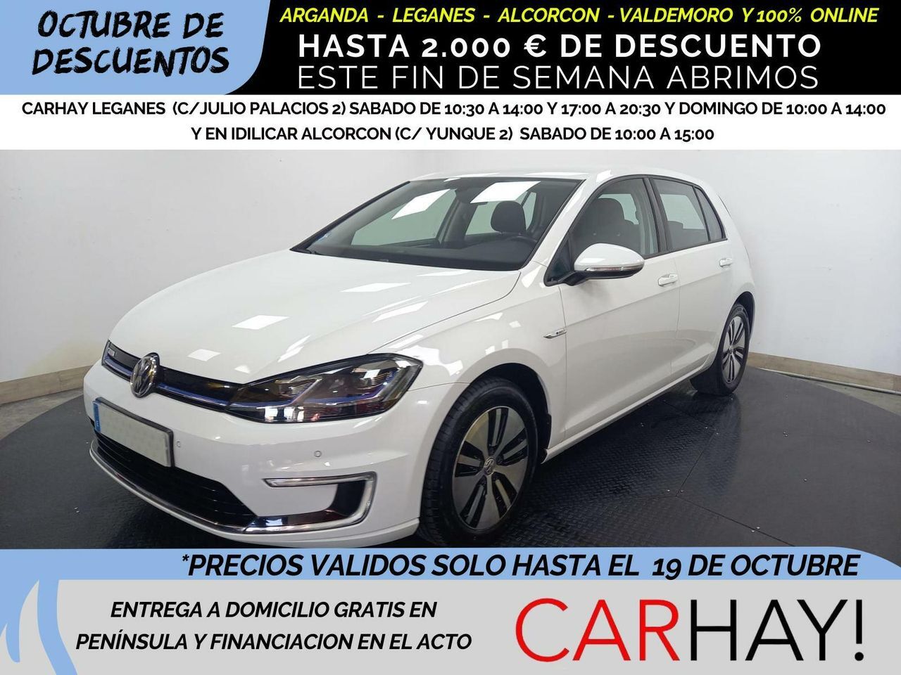 VOLKSWAGEN Golf (E-GOLF 100KW 136CV MT1) en Madrid