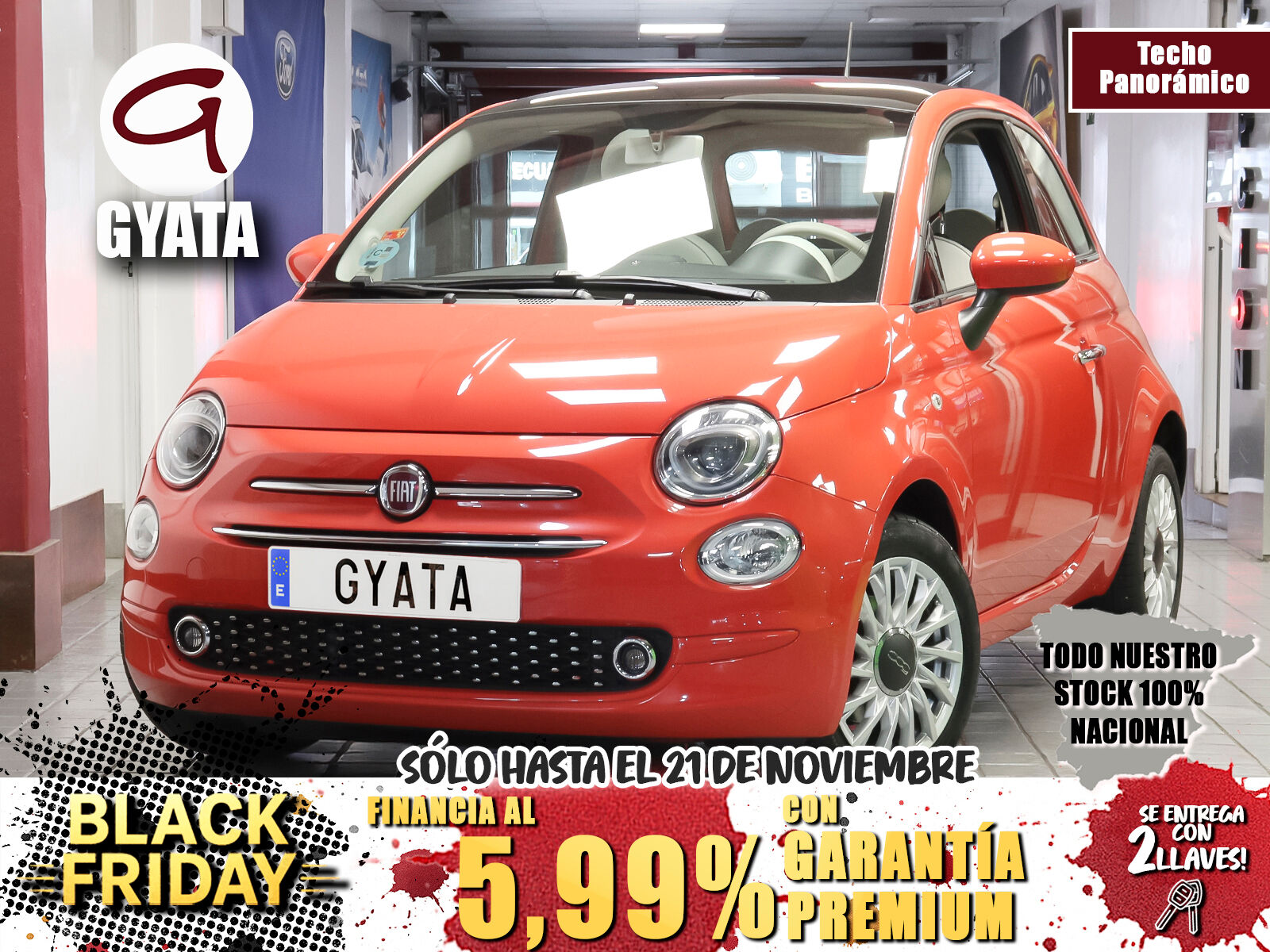 FIAT 500 (1.2 8v Lounge 51 kW (69 CV)) en Madrid