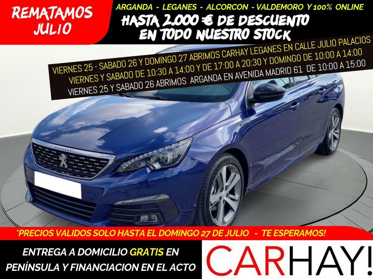 PEUGEOT 308 (SW 1.5 BLUE HDI 130 GT LINE (EU6.2) 5D) en Madrid