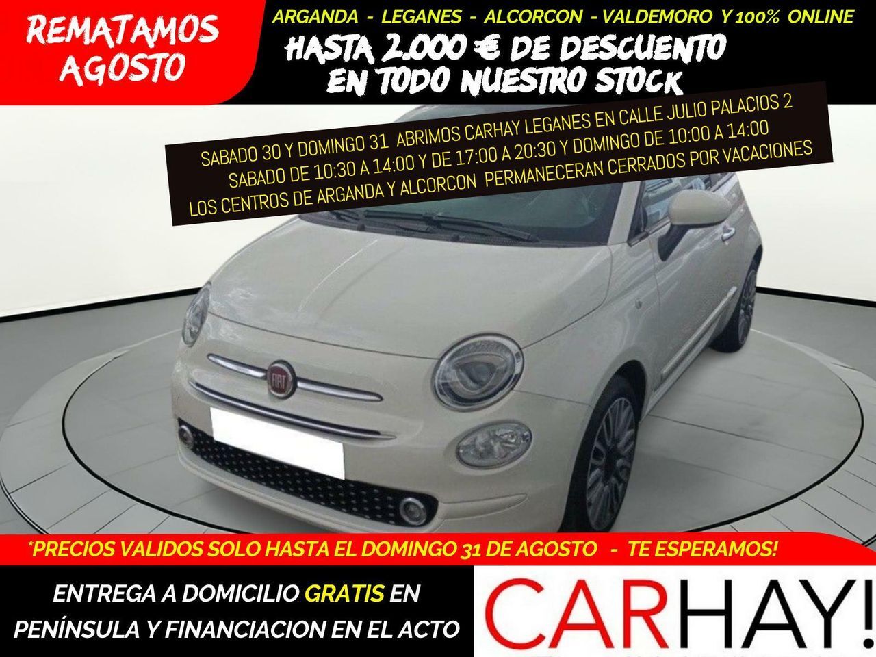 FIAT 500 (1.2 8v 51kW (69CV) Lounge GLP) en Madrid