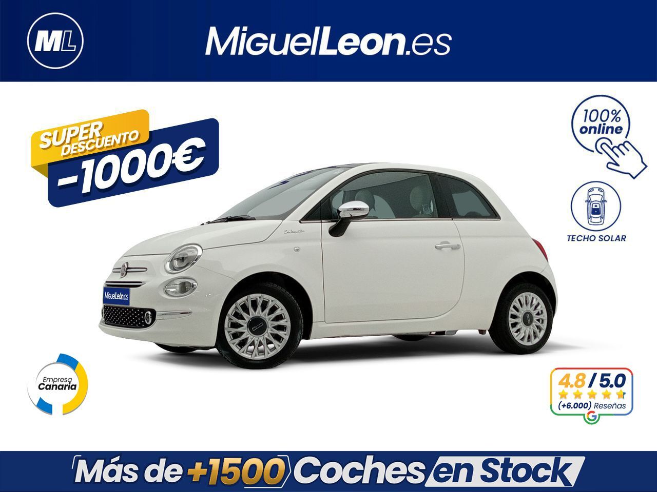 FIAT 500 (Dolcevita 1.0 Hybrid 51KW (70 CV)) en Palmas, Las