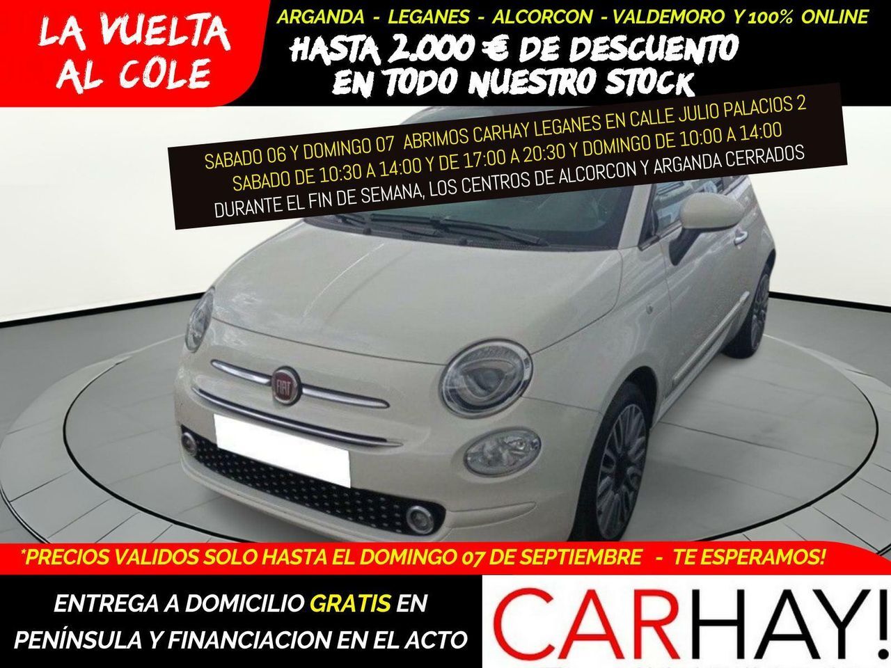 FIAT 500 (1.2 8v 51kW (69CV) Lounge GLP) en Madrid