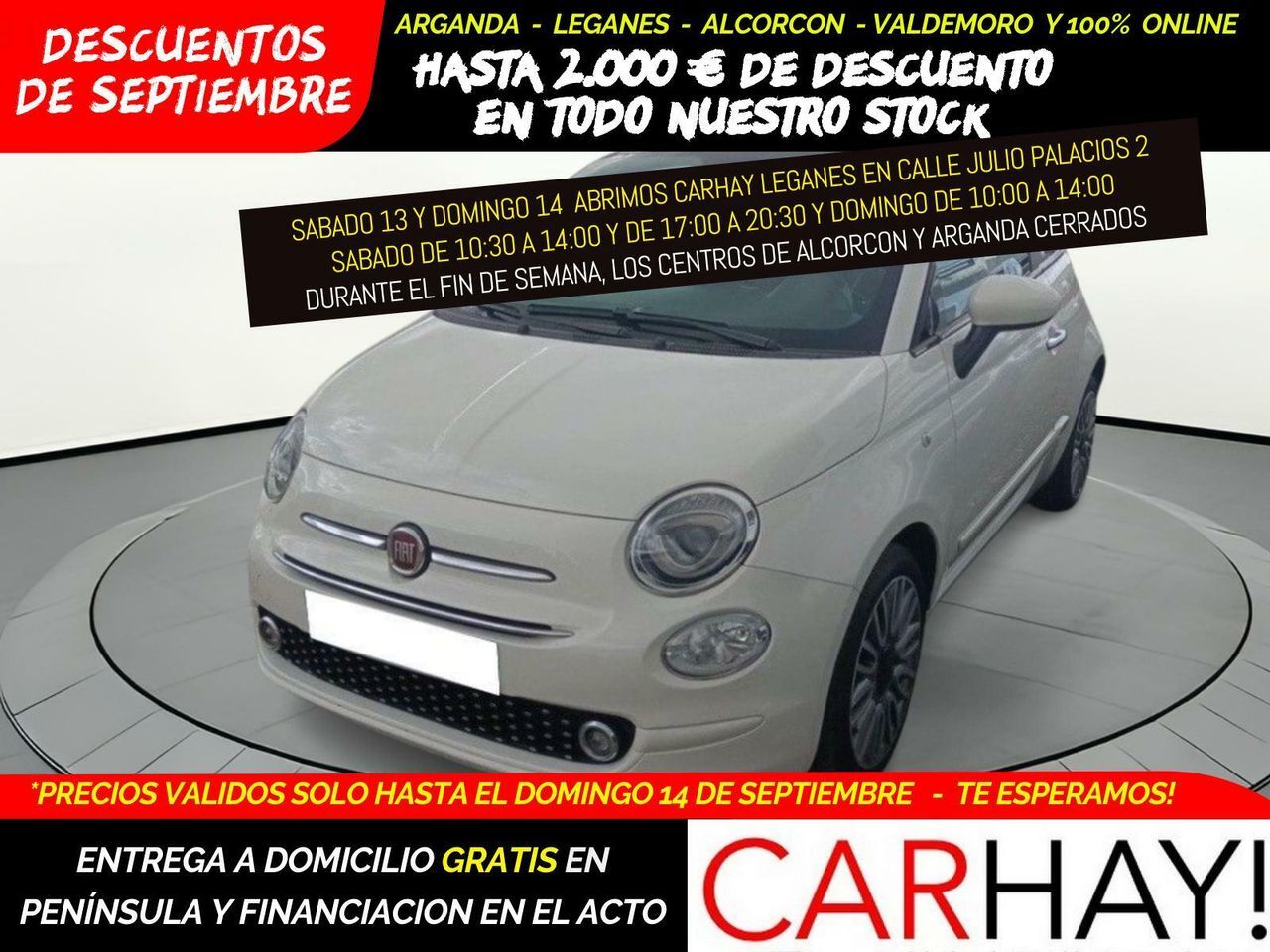 FIAT 500 (1.2 8v 51kW (69CV) Lounge GLP) en Madrid