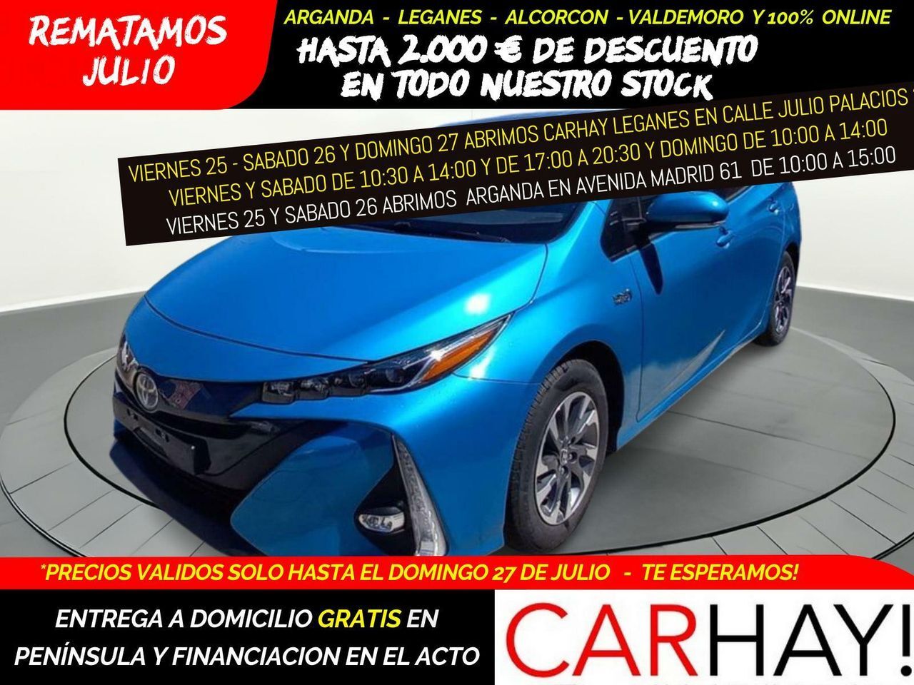 TOYOTA Prius (PHV 1.8I VVT-I PHEVSOLAR 5PL. CVT) en Madrid