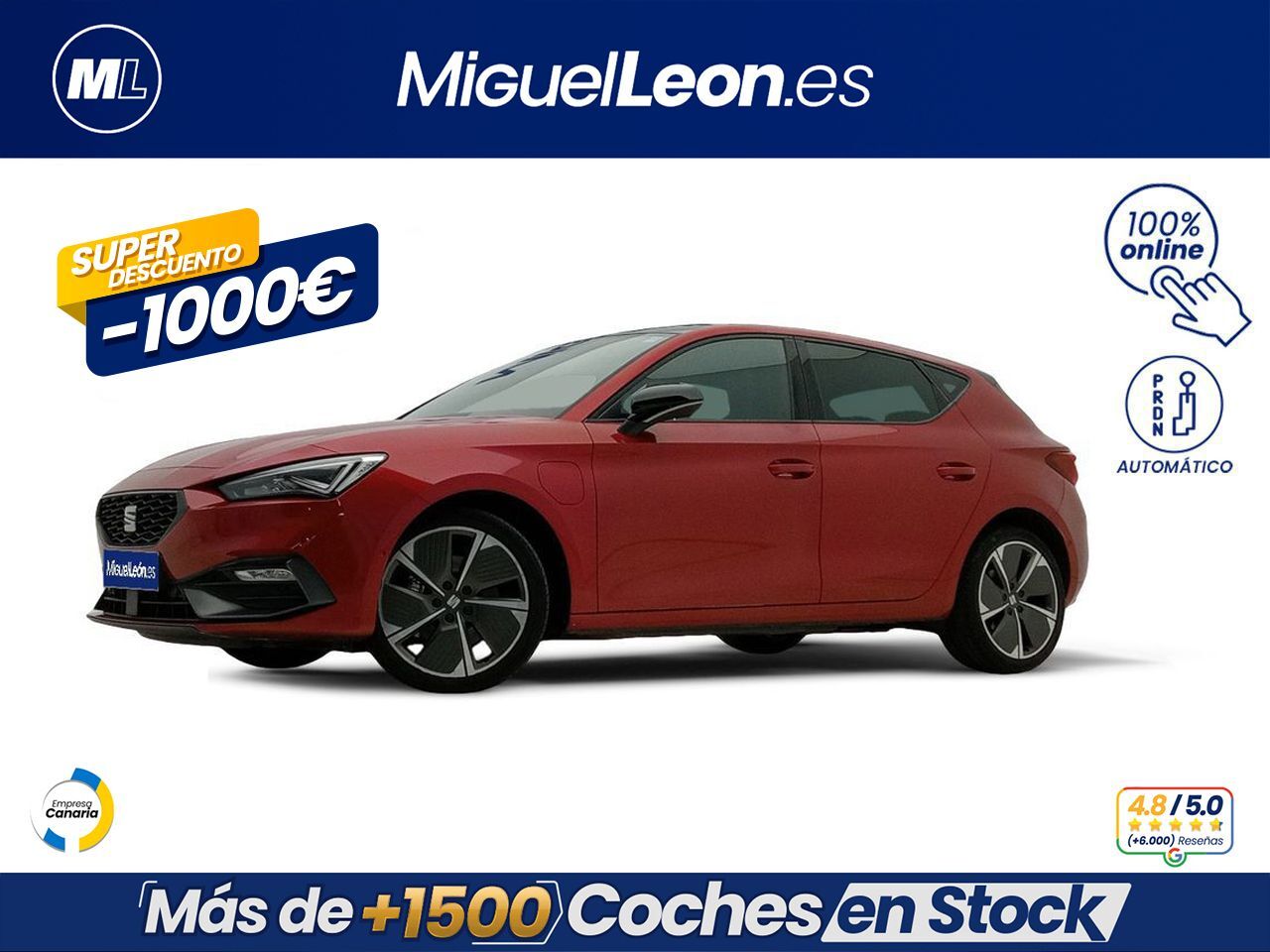 SEAT León (1.4 e-Hybrid DSG-6 S&S FR) en Palmas, Las