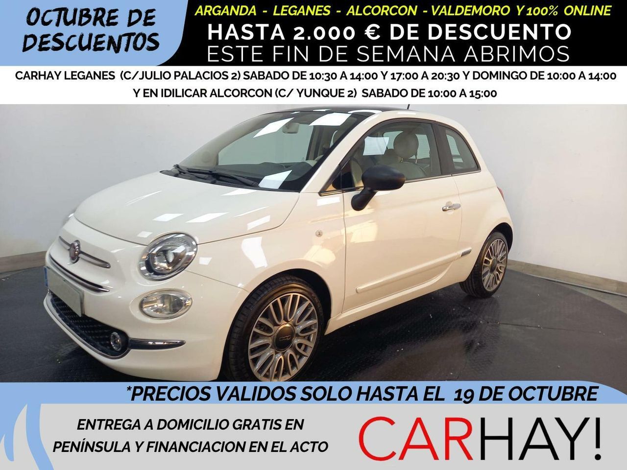 FIAT 500 (1.2 8v 51kw (69cv) Lounge) en Madrid