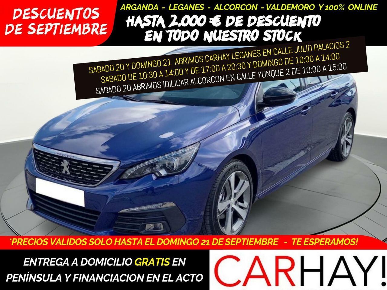 PEUGEOT 308 (SW 1.5 BLUE HDI 130 GT LINE (EU6.2) 5D) en Madrid