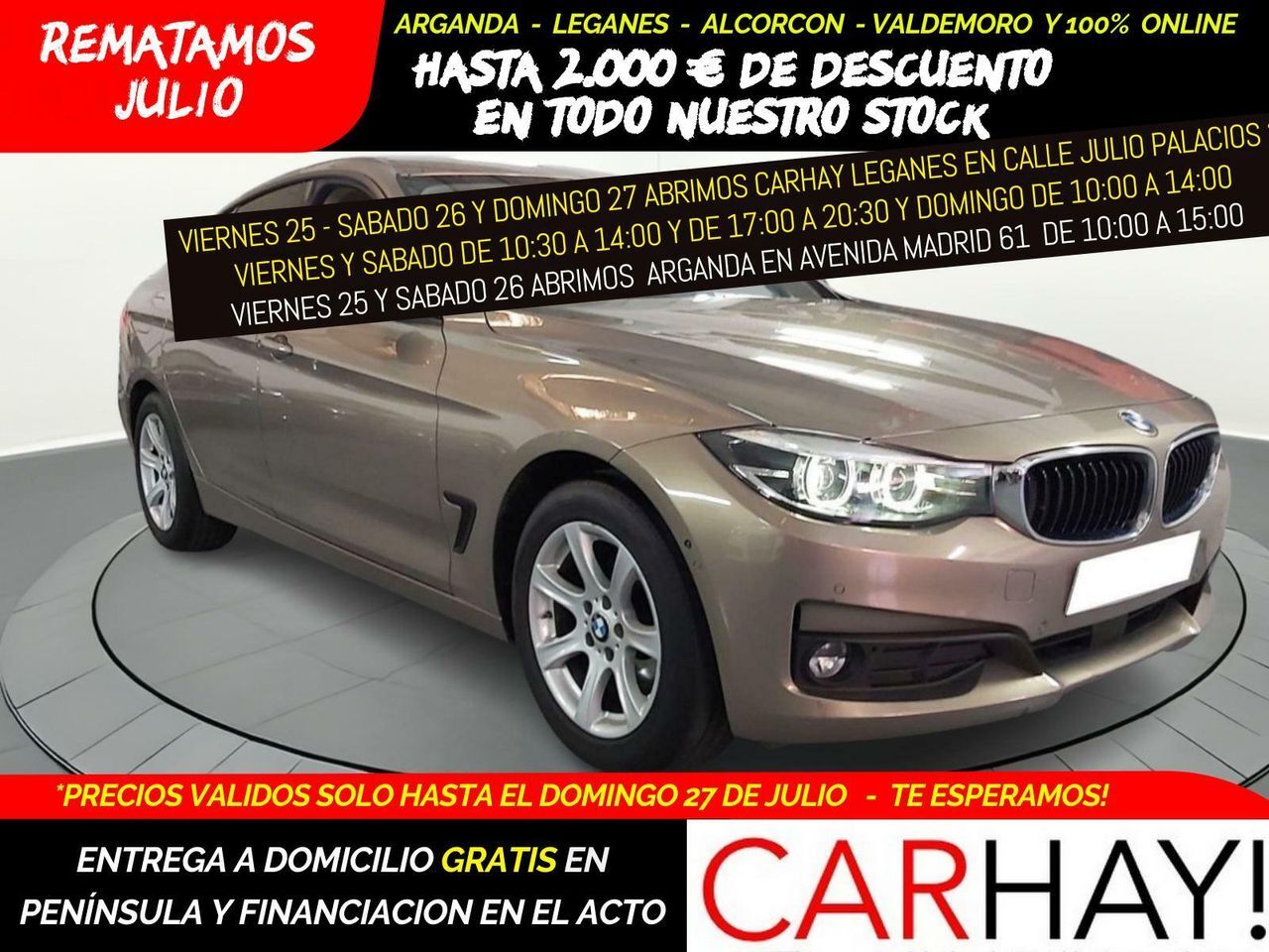 BMW Serie 3 (GT XDRIVE 190CV 2018) en Madrid