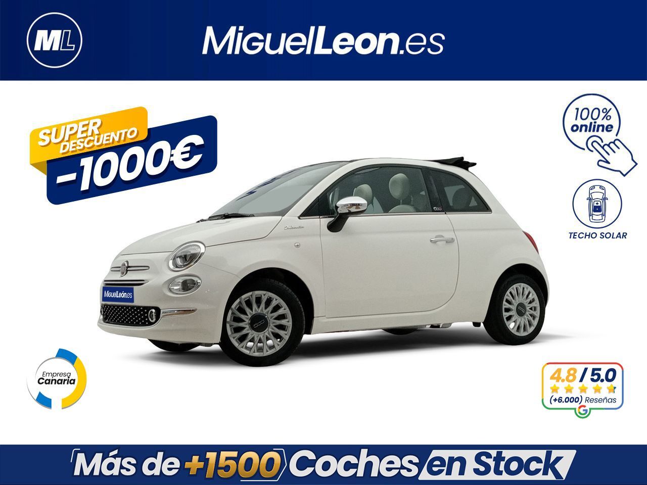 FIAT 500 (Dolcevita 1.0 Hybrid 51KW (70 CV)) en Palmas, Las