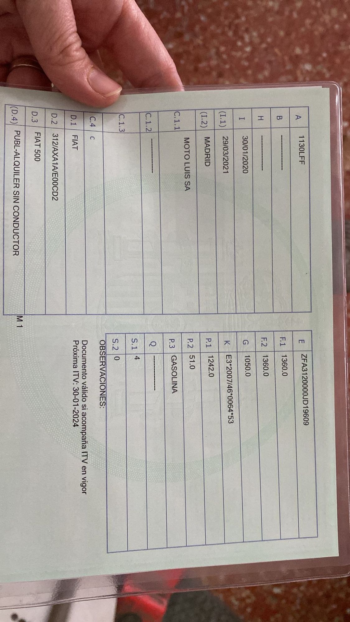 Foto del FIAT 500 1.2 Lounge MTA