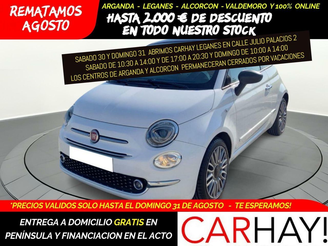 FIAT 500 (1.2 8v 51kw (69cv) Lounge) en Madrid